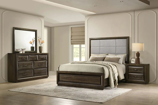 Atlas 4-piece Eastern King Bedroom Set Dark Oak