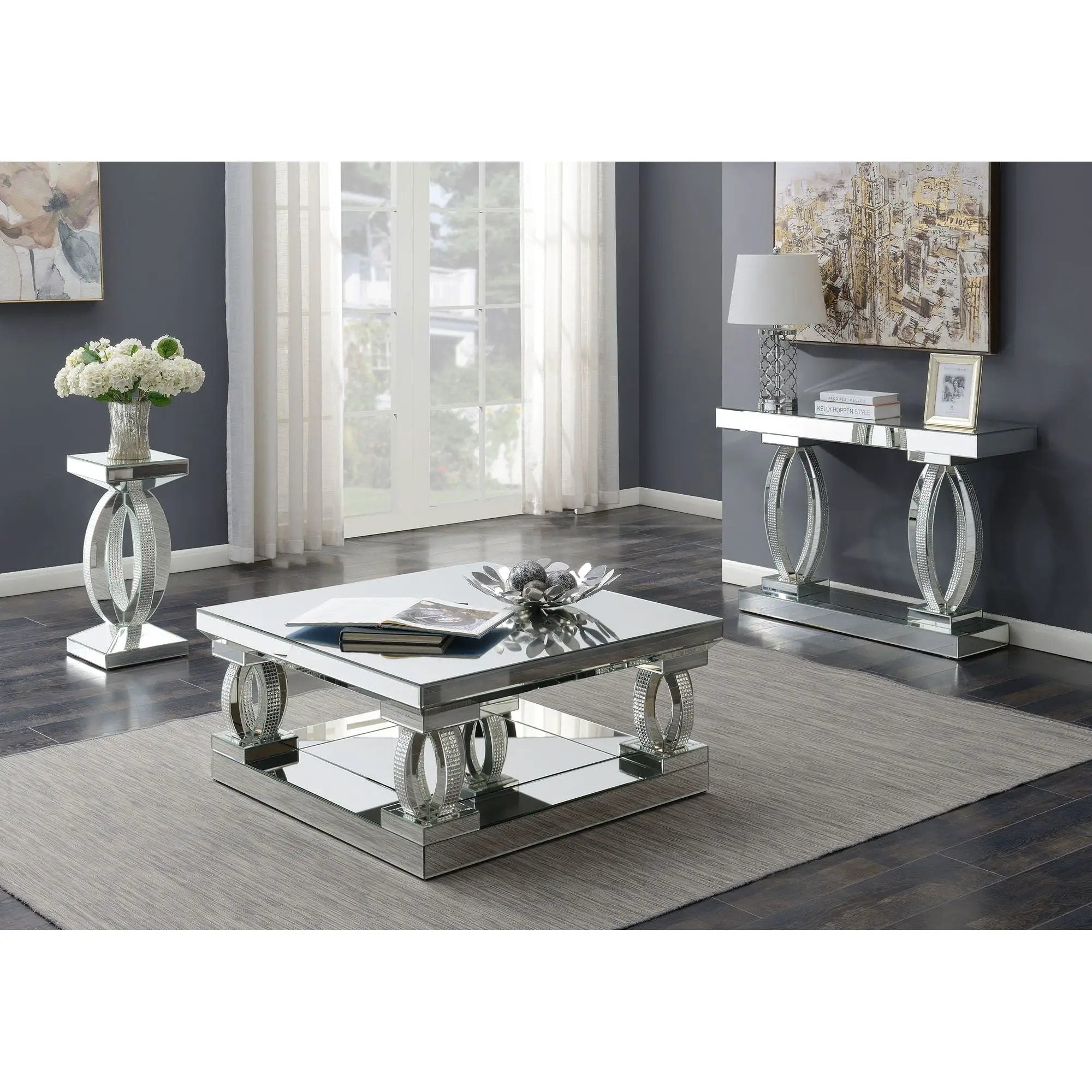 Empire - Square Side End Table - Silver by HouseOfZazla