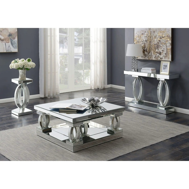 Empire - Square Side End Table - Silver by HouseOfZazla