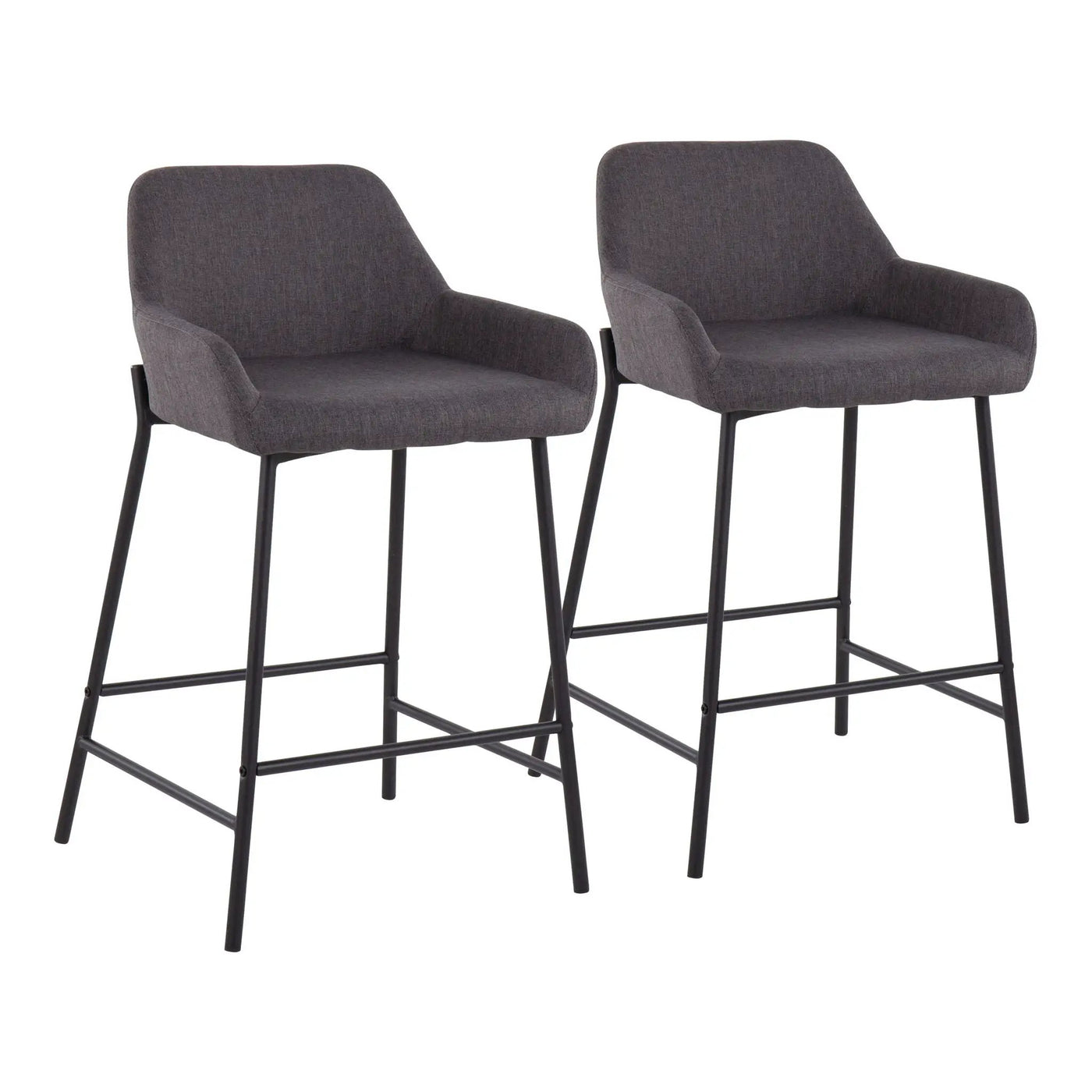 Daniella - Industrial Fixed Height Counter Stool (Set of 2) by HouseOfZazla