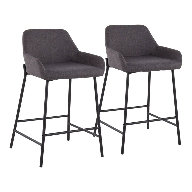 Daniella - Industrial Fixed Height Counter Stool (Set of 2) by HouseOfZazla