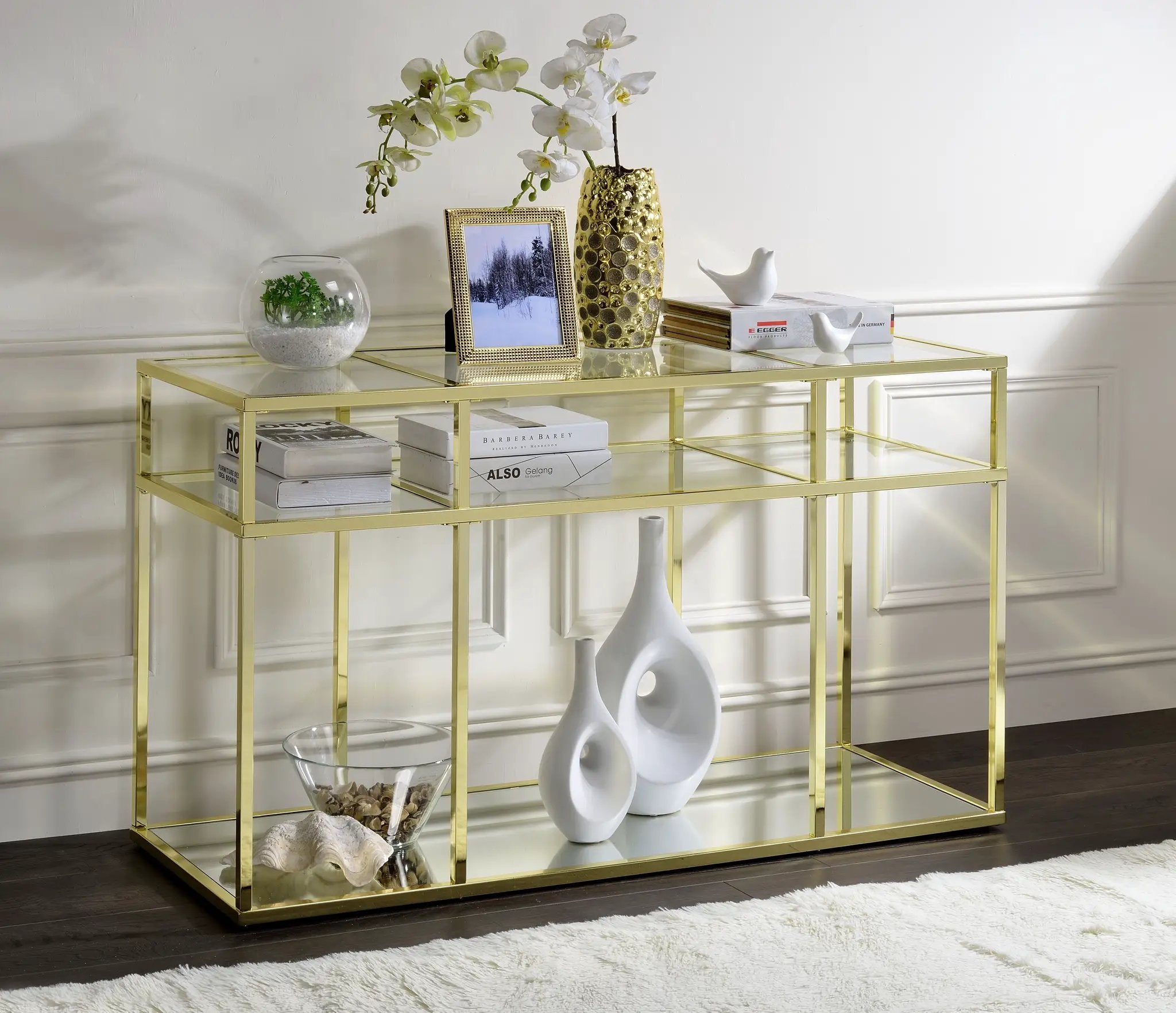 Uchenna Clear Glass & Metal Table by HouseOfZazla