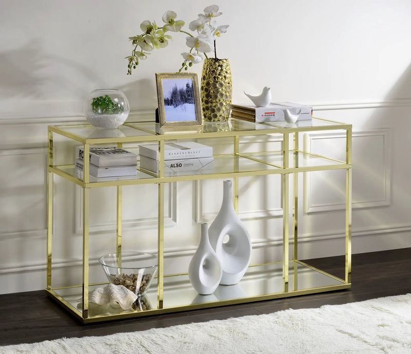 Uchenna Clear Glass & Metal Table by HouseOfZazla
