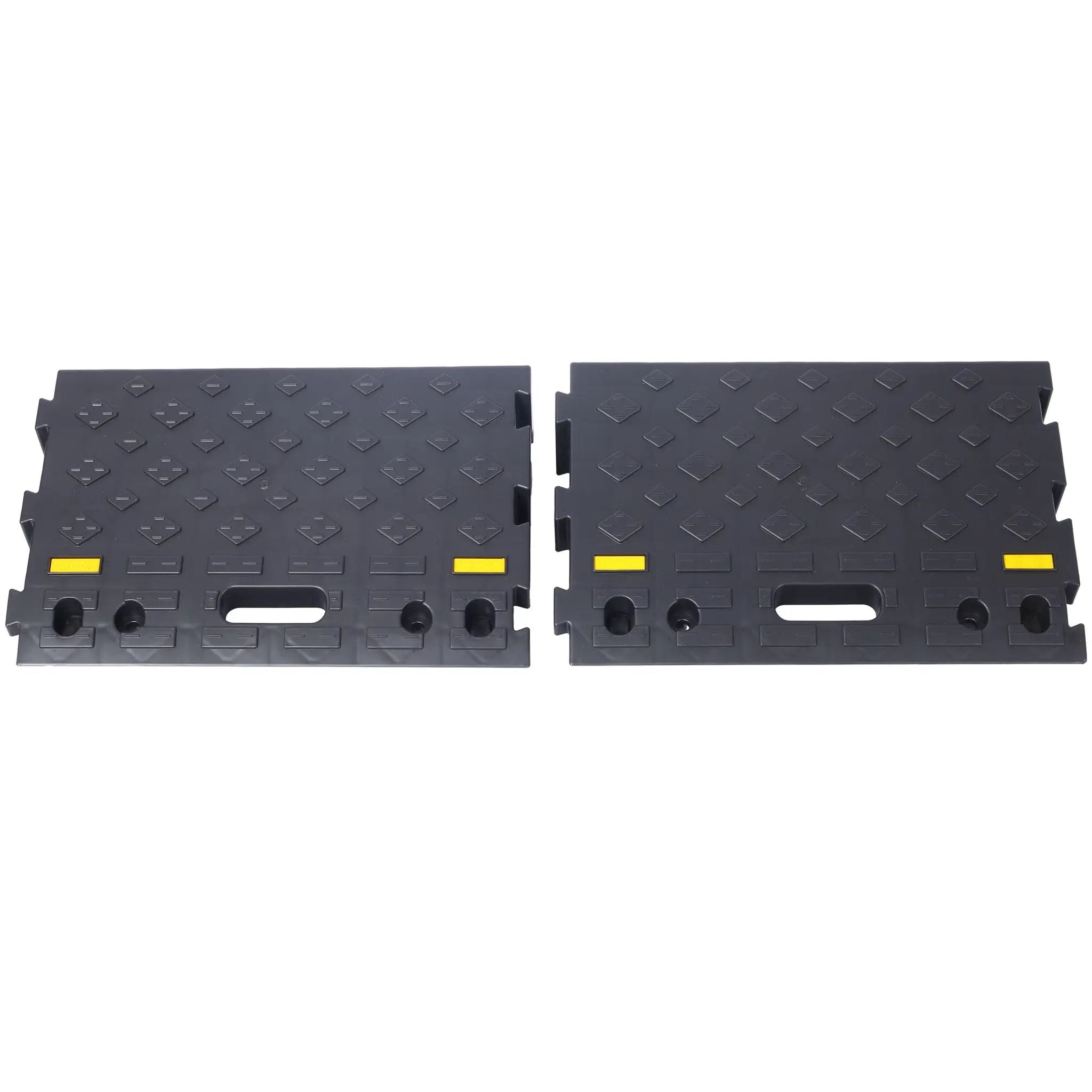 Heavy Duty Plastic 4" High Portable Automotive Curb Ramp For Cars & Wheelchairs Interlocking Design - Black by HouseOfZazla