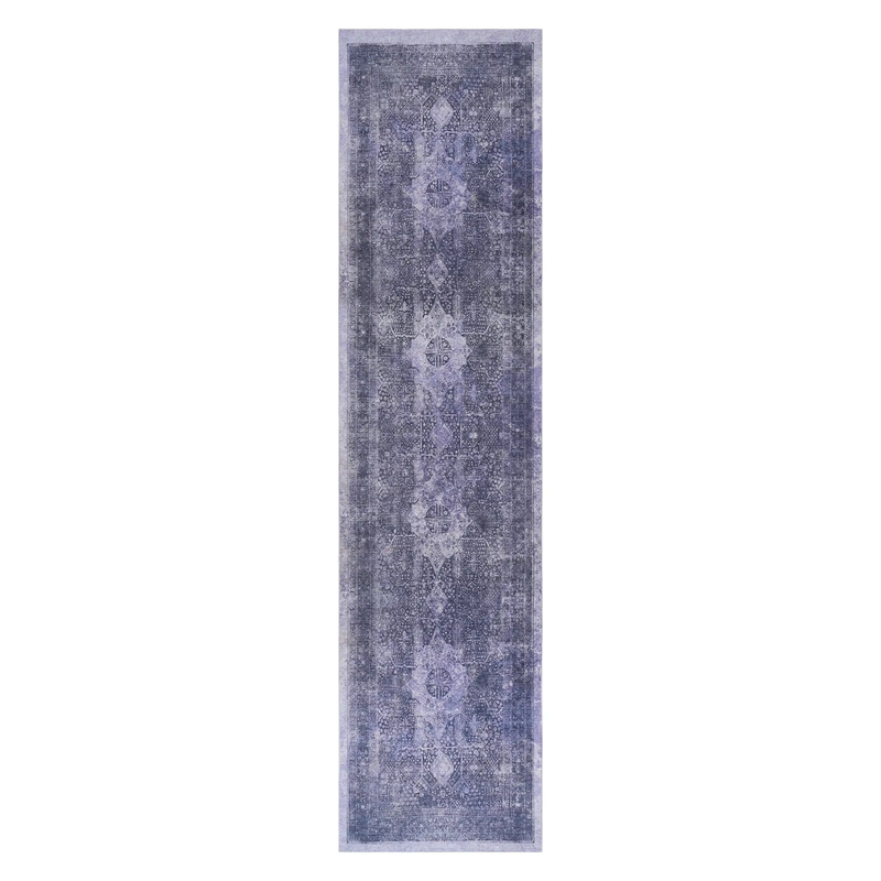 MAVAL Anthracite Washable Rug 2'6" x 10' Runner Rug by HouseOfZazla