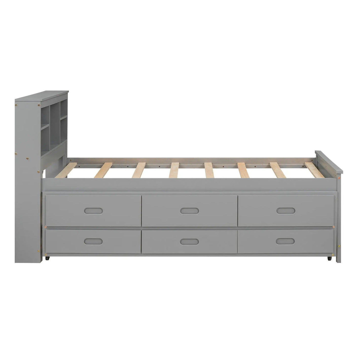Platform Bed With Storage Headboard, USB, Trundle And 3 Drawers by HouseOfZazla