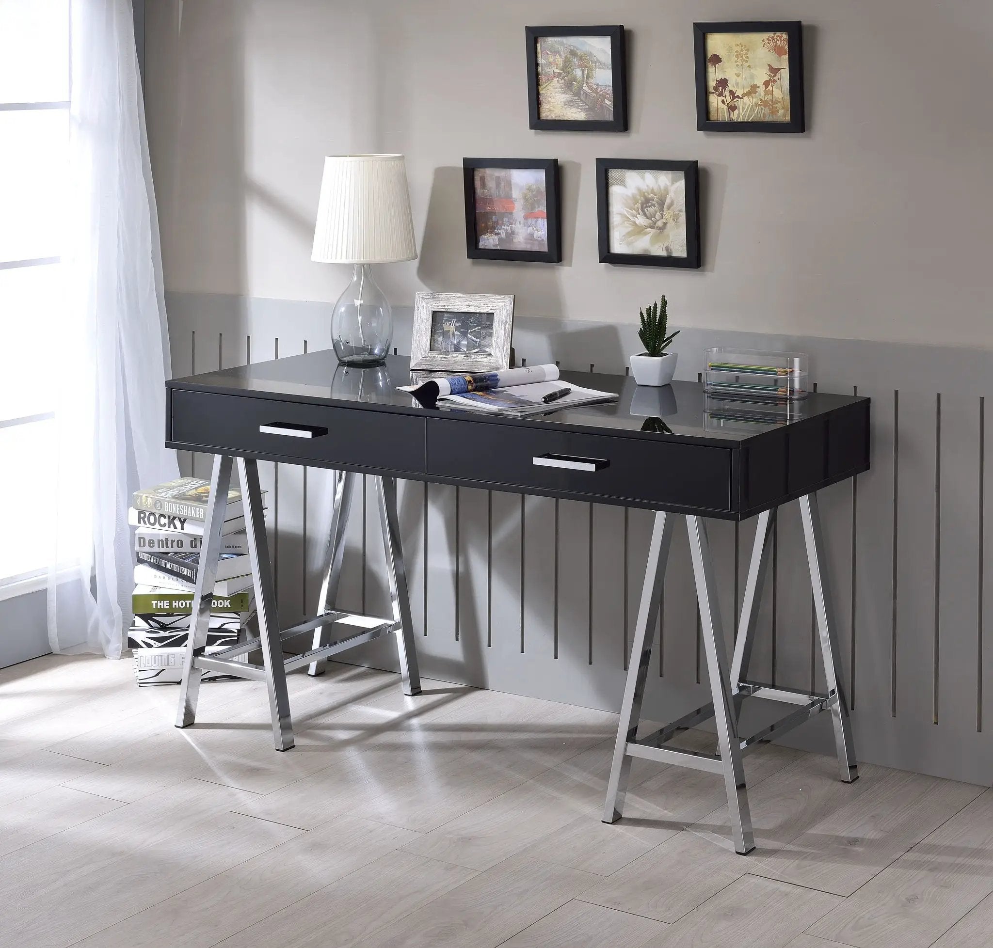 Coleen - High Gloss Writing Desk With USB by HouseOfZazla
