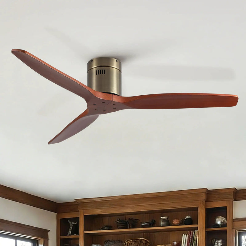 Low Profile Flush Mount Ceiling Fan Without Light by HouseOfZazla