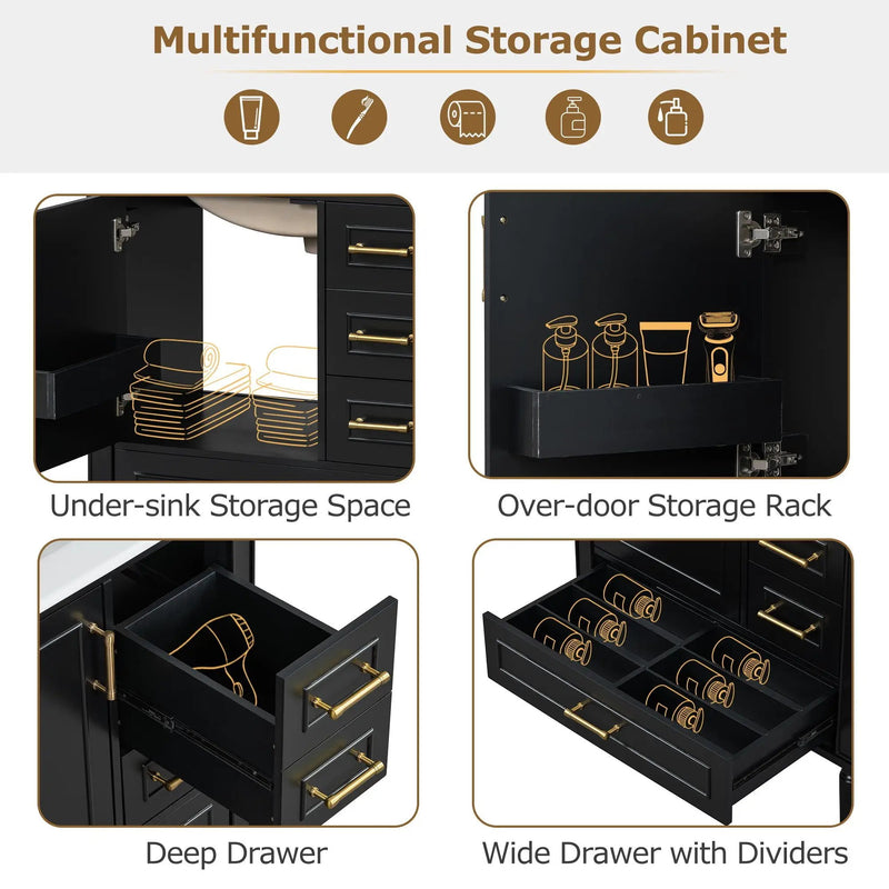 Traditional Bathroom Vanity Set With Soft Close Doors by Unique Piece Furniture