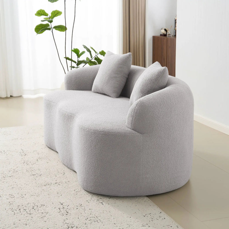 Curved Loveseat Sofa With Round Armrest by Unique Piece Furniture