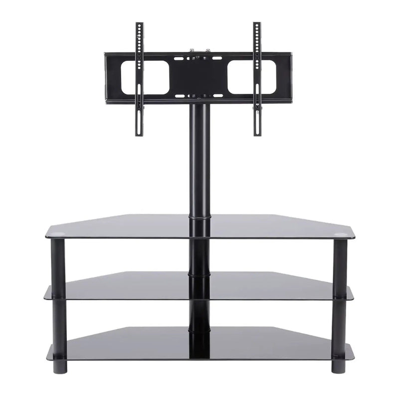 43.3" Multi-Function TV Stand Height Adjustable Bracket Swivel 3 Tier - Black by Unique Piece Furniture