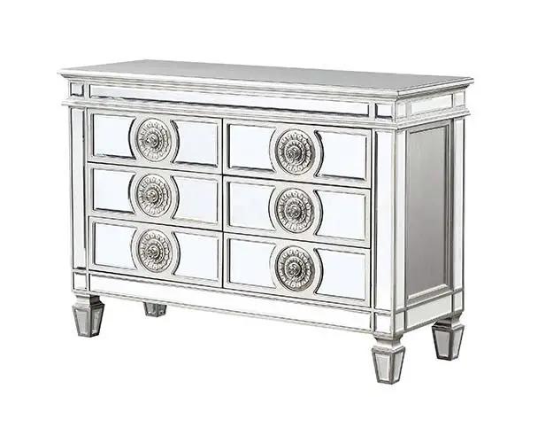 Varian - 34" Server - Mirrored & Antique Platinum by Unique Piece Furniture