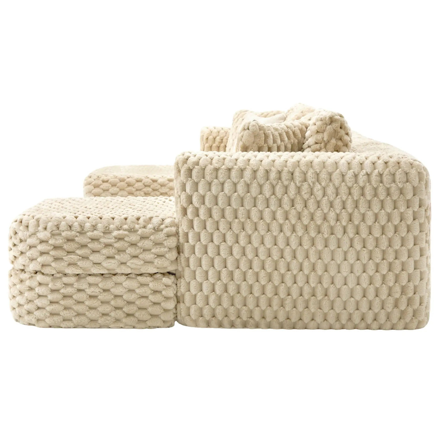 Modular Sectional Sofa, Boneless Couch With 2 Movable Ottomans by HouseOfZazla