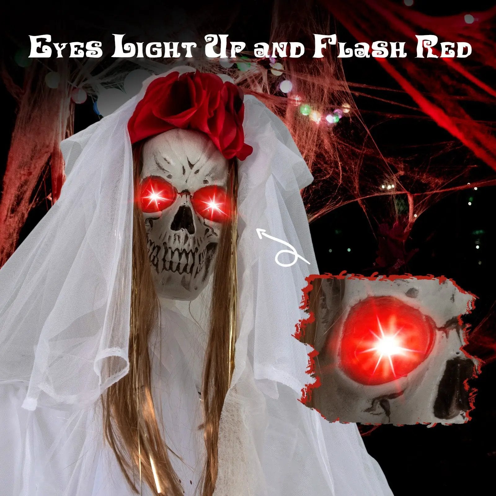 Halloween Animatronic Standing Bride 7.2 FT Haunted House Decoration by DirectDeals