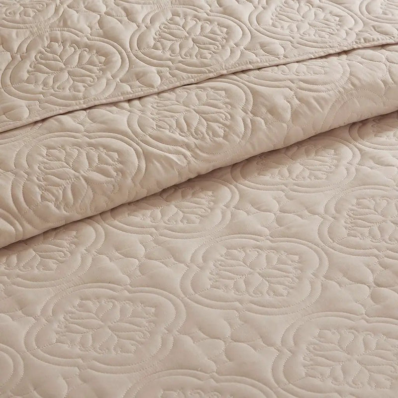 3 Piece Reversible Bedspread Set Khaki Full/Queen by HouseOfZazla