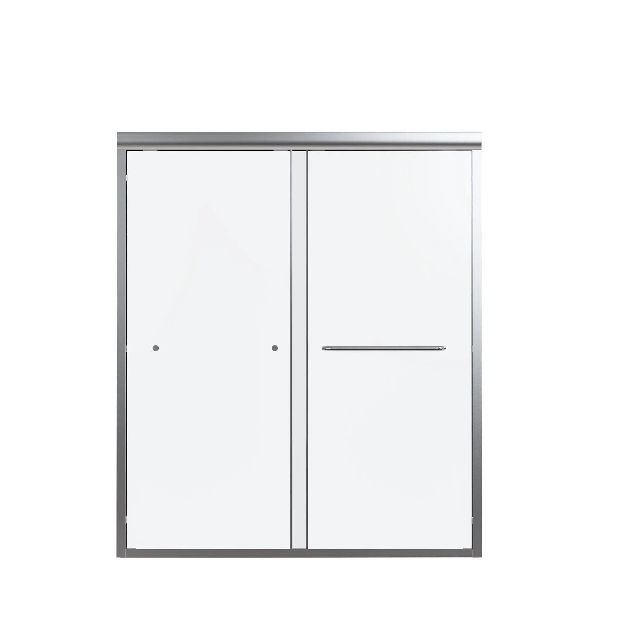 Semi-Frameless Double Sliding Shower Door, Bypass Shower Door, 1 / 4" (6Mm) Thick SGCC Tempered Glass Door by HouseOfZazla
