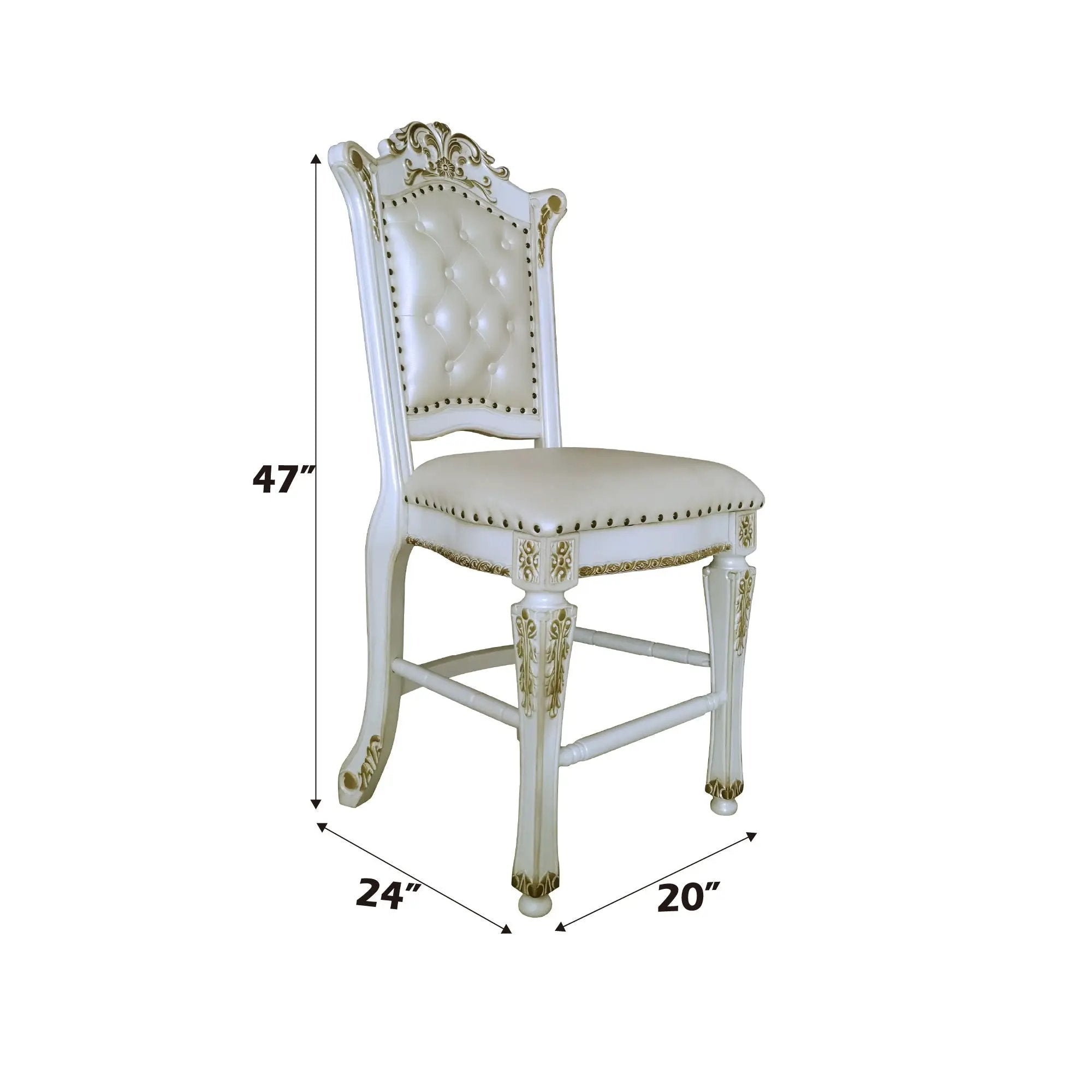Vendome - Antique Counter Height Chair (Set of 2) - White by HouseOfZazla