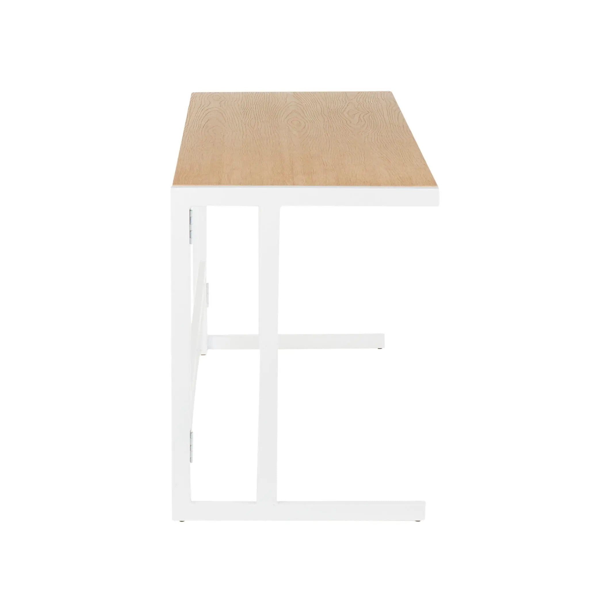 Roman - Industrial Office Desk - White / Natural by HouseOfZazla