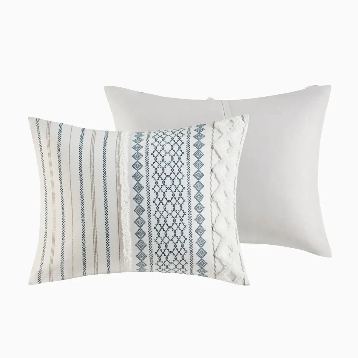 King/Cal King Cotton Printed Duvet Cover Set with Chenille by HouseOfZazla