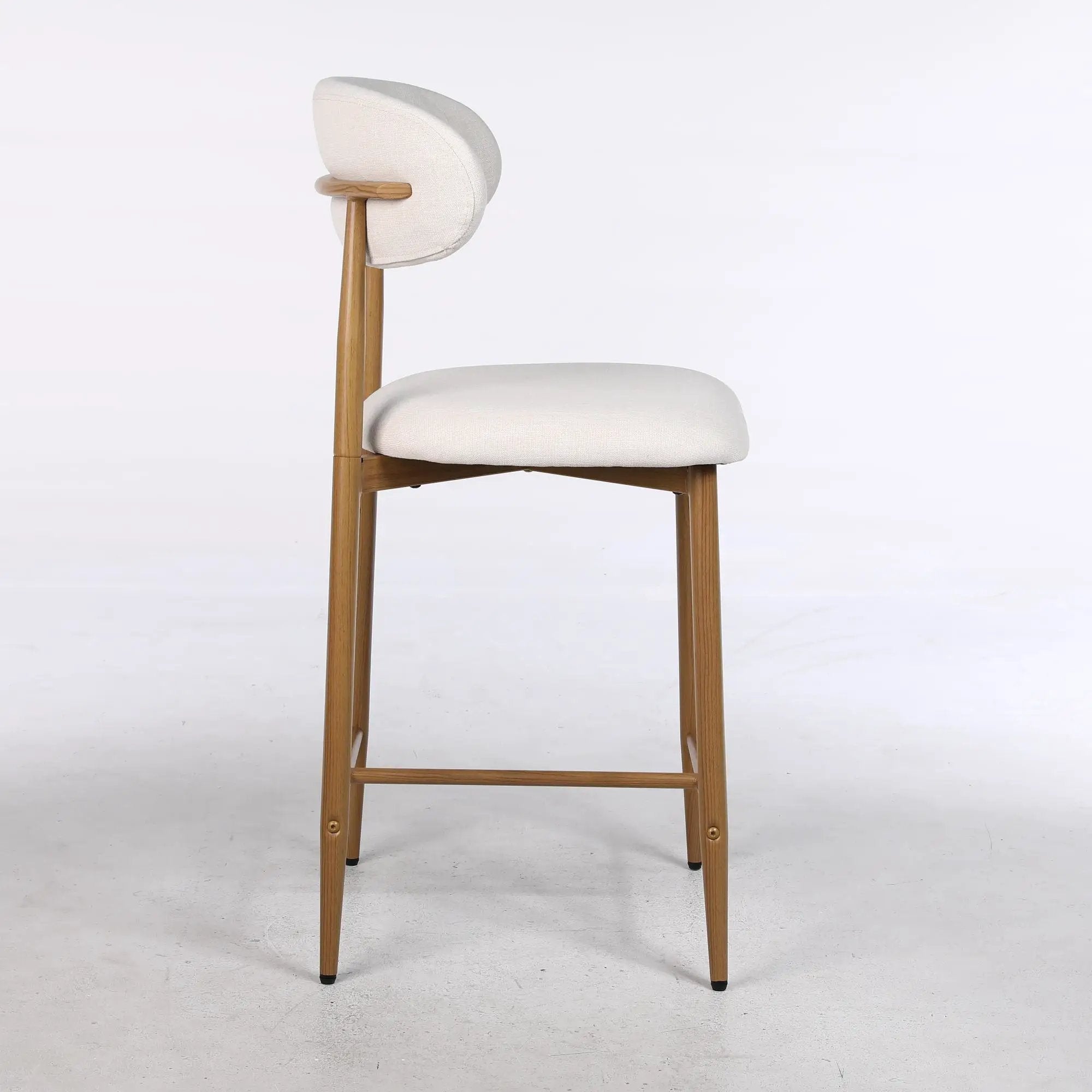 Upholstered Counter Height Bar Stools For Kitchen Island (Set of 2) - Beige by HouseOfZazla