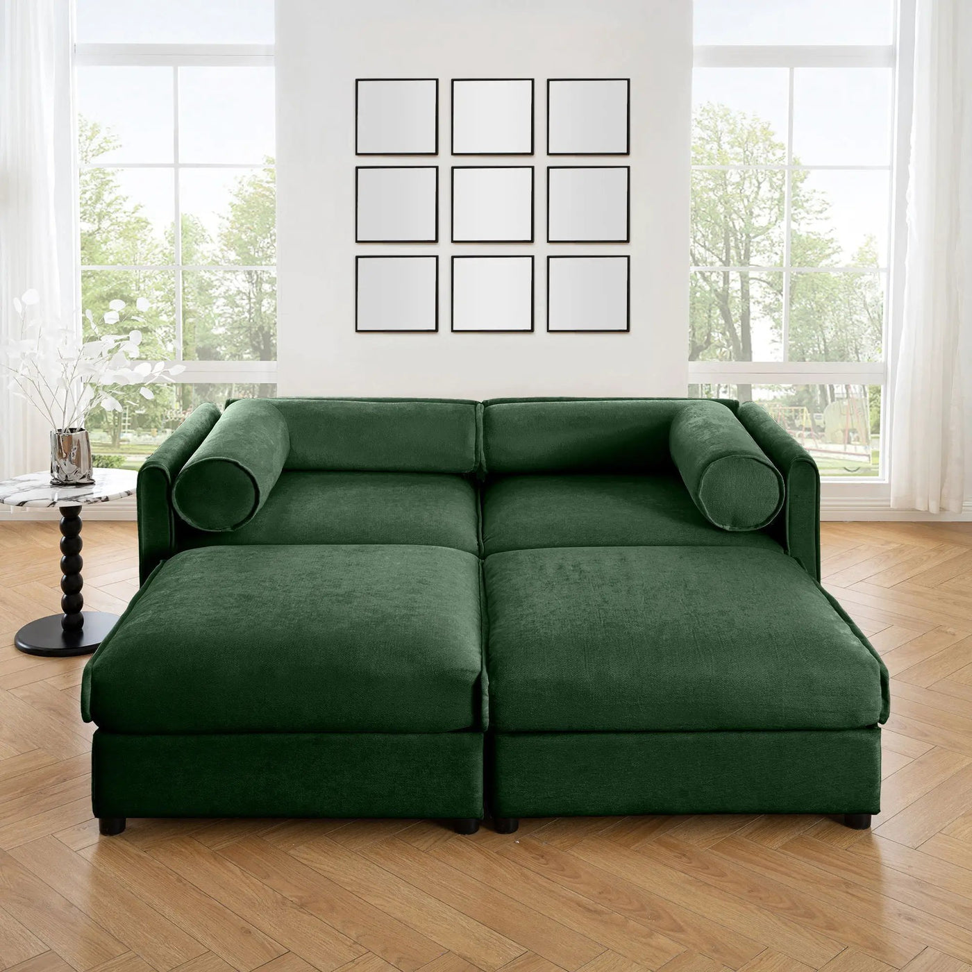 Contemporary Elegant Sofa With Storage And Ottoman by Unique Piece Furniture