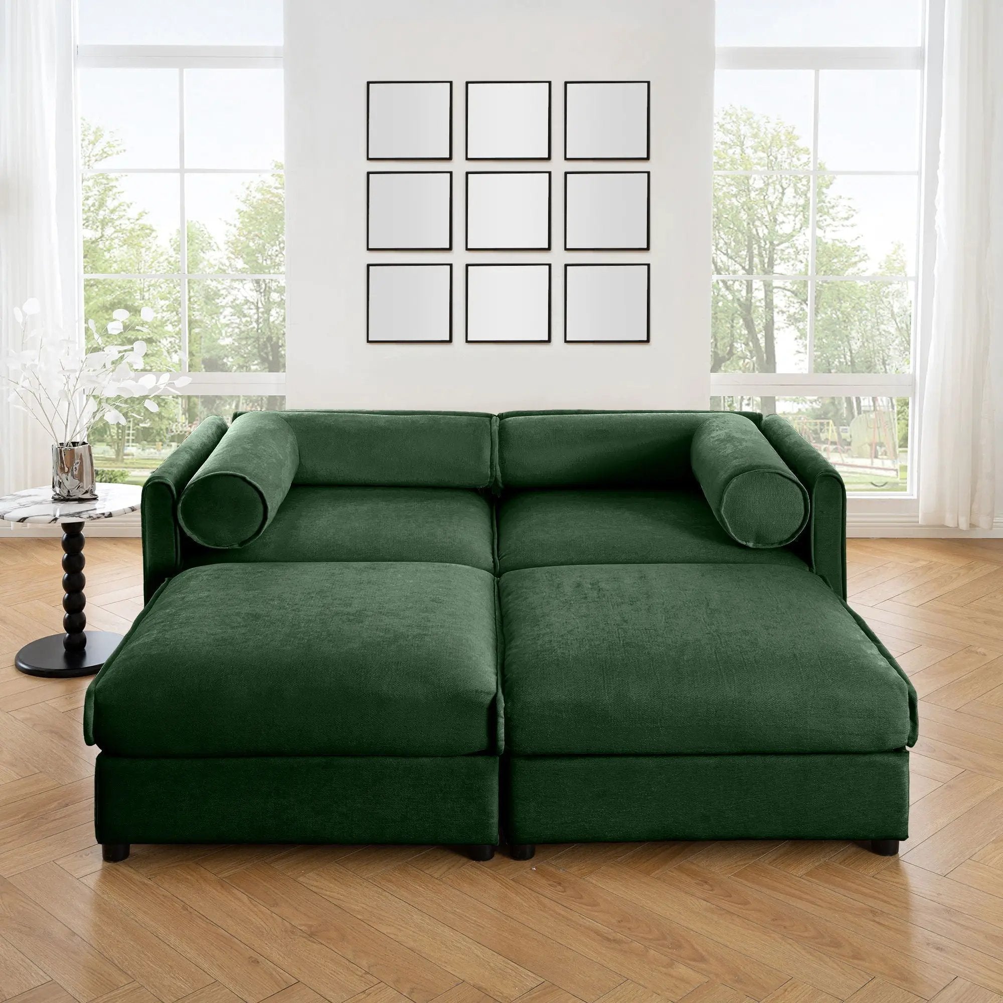Contemporary Elegant Sofa With Storage And Ottoman by HouseOfZazla