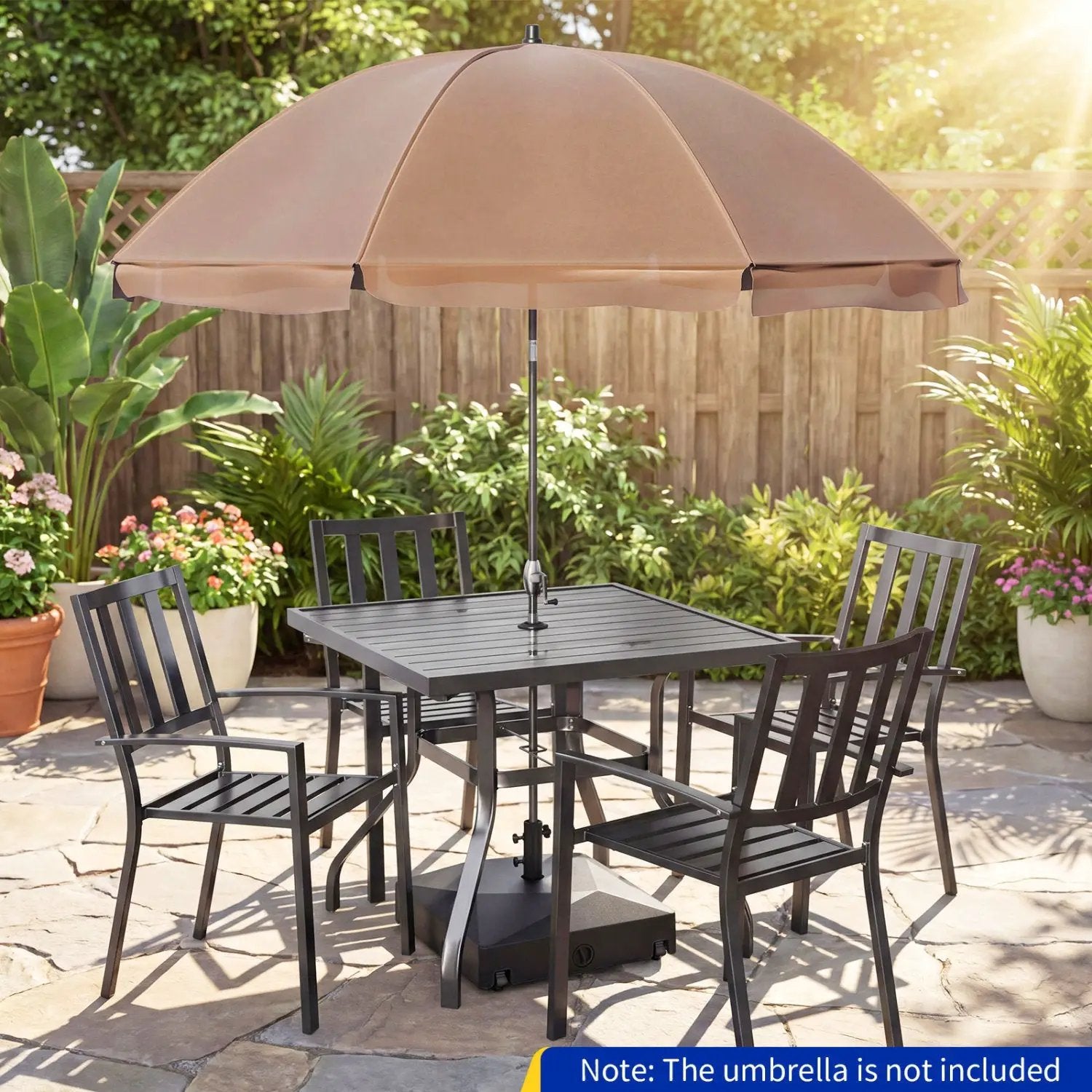 154lbs Mobile Fillable Patio Umbrella Base with 4 Wheels by DirectDeals