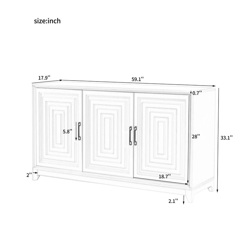 TV Stand For TVs Up To 65", Modern Entertainment Center Media Console Cabinet With 2 Spacious Storage Space, Solid Wood Legs For Living Room by Unique Piece Furniture