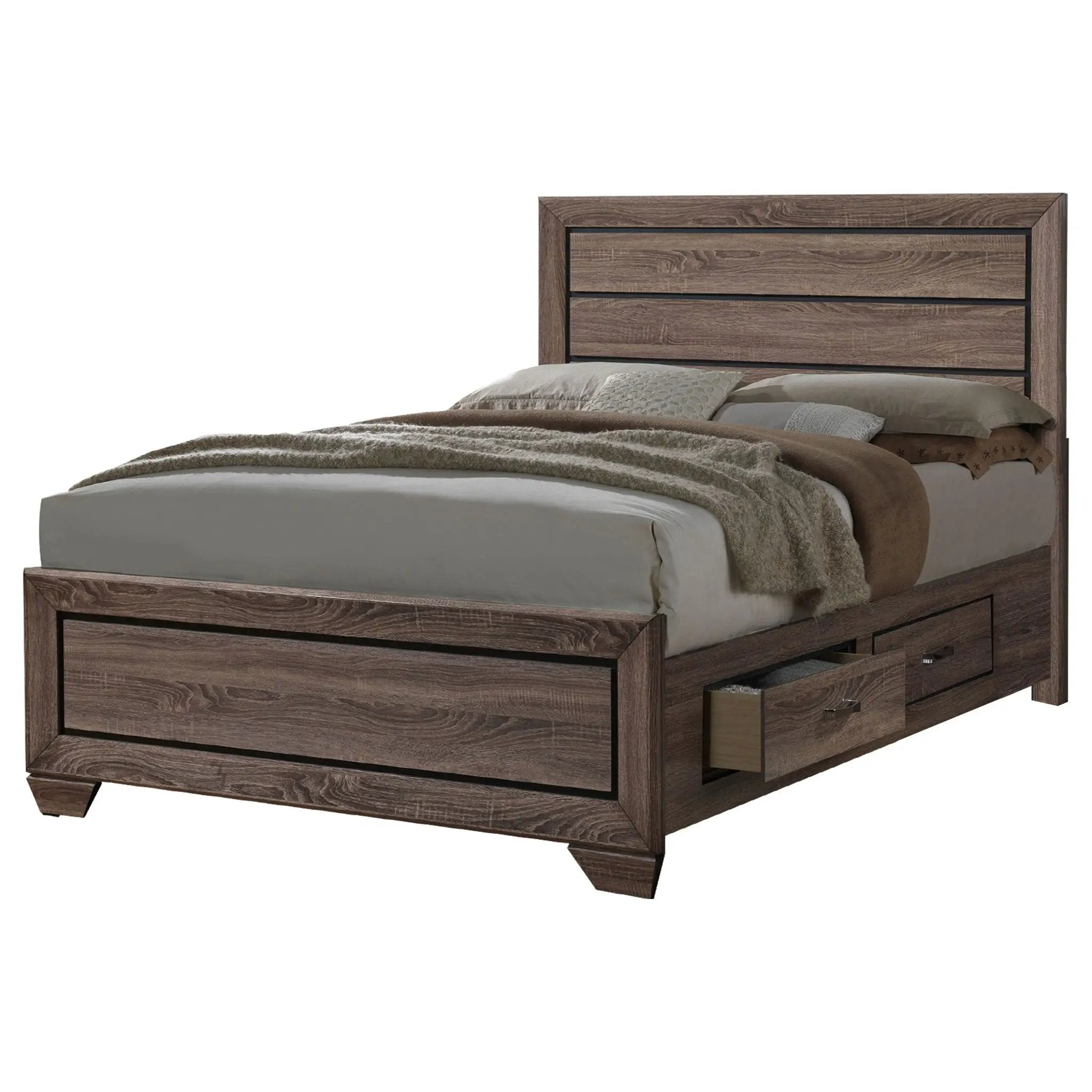Kauffman 5-piece Queen Bedroom Set Washed Taupe by Unique Piece Furniture