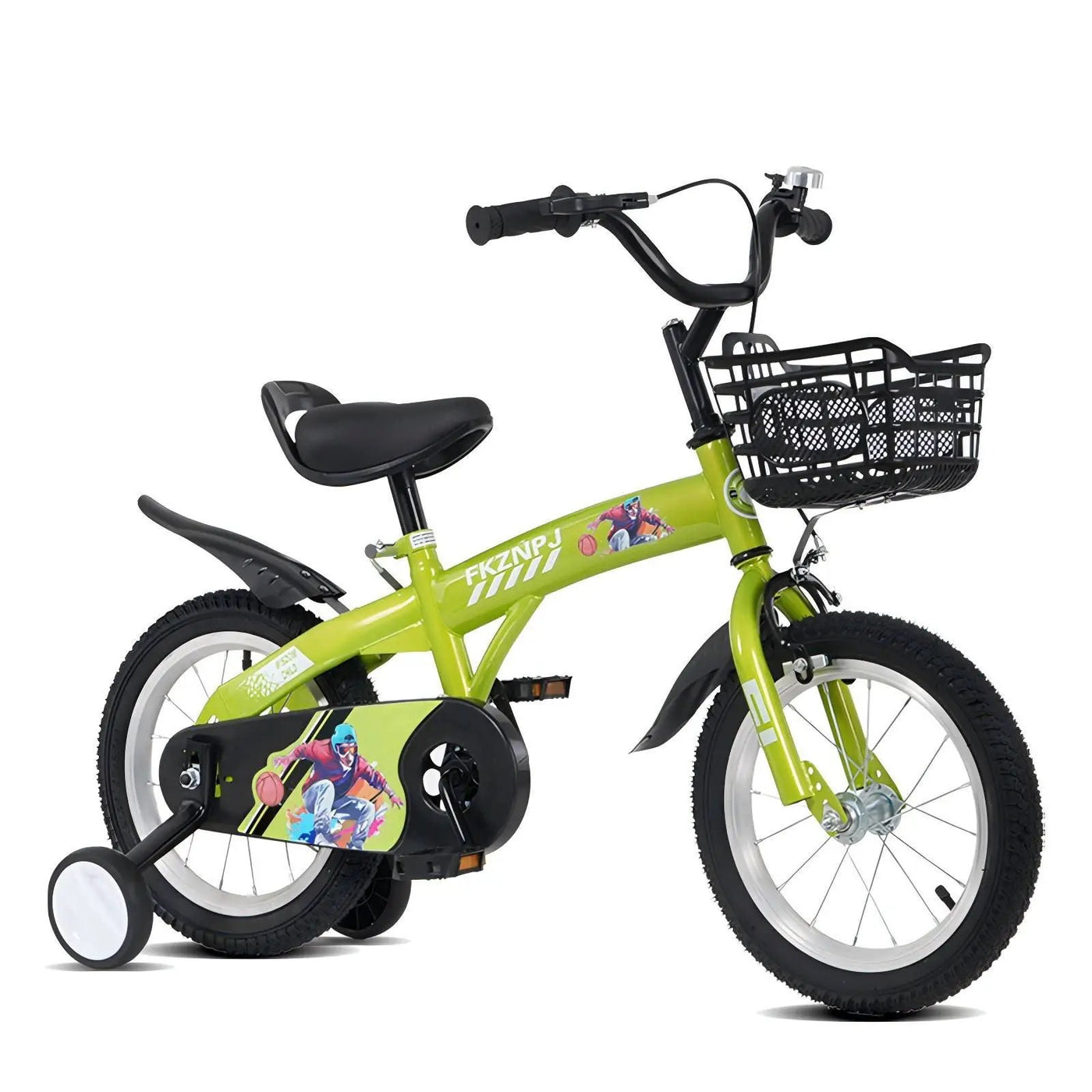 Fkznpj - 18" Sporty Kids Bike With Training Wheels And Stand Adjustable Saddle Suitable For Boys And Girls Aged 5 - 10 Years Tall Height 39 - 49" Available In A Variety Of Colors by HouseOfZazla
