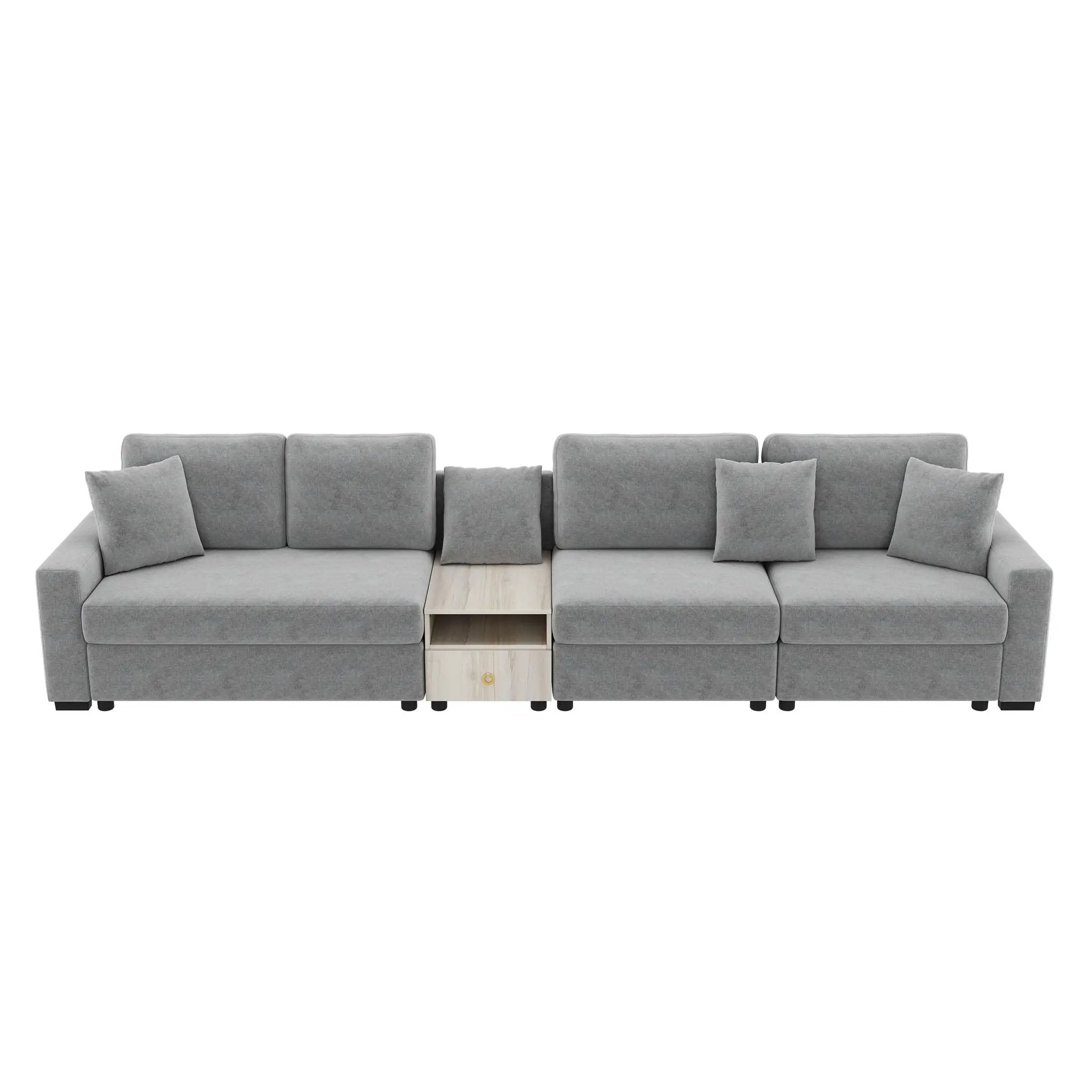 Modular Sofa Couch With Storage Armrest And Center Console by HouseOfZazla