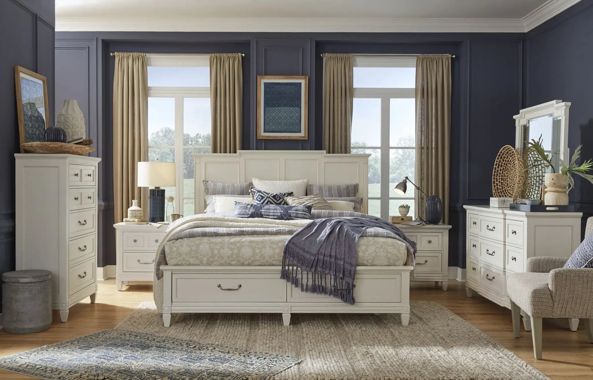 Willowbrook - Drawer Nightstand - Egg Shell White With Slight Rub Through by Unique Piece Furniture