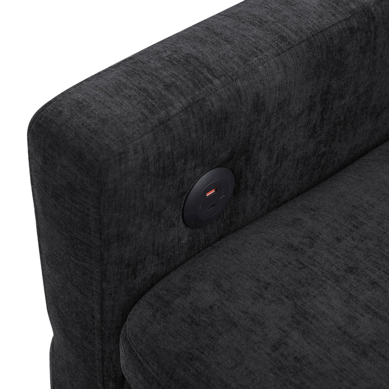 Convertible Sofa Bed Loveseat With Adjustable Backrest And USB Ports by HouseOfZazla