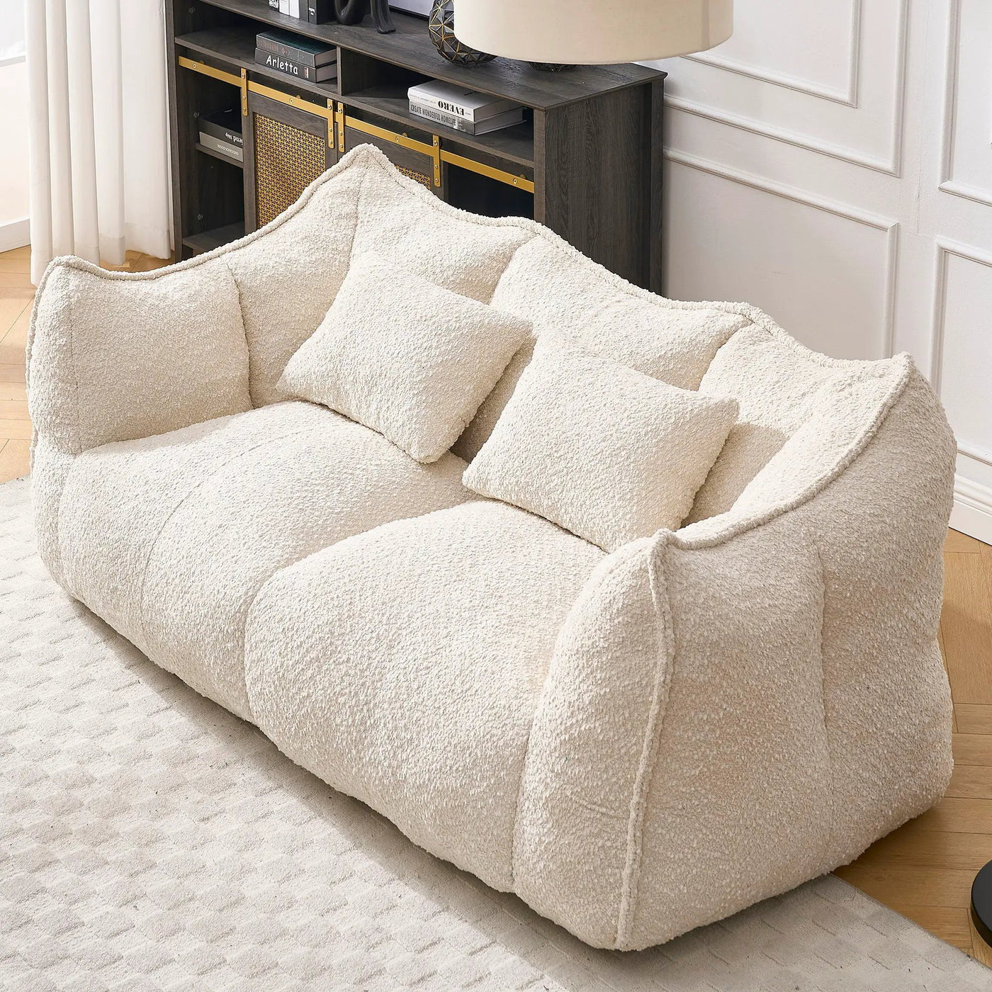 Comfortable Dual Beanbag Chair With High Resilience Foam Core For 2 People by Unique Piece Furniture