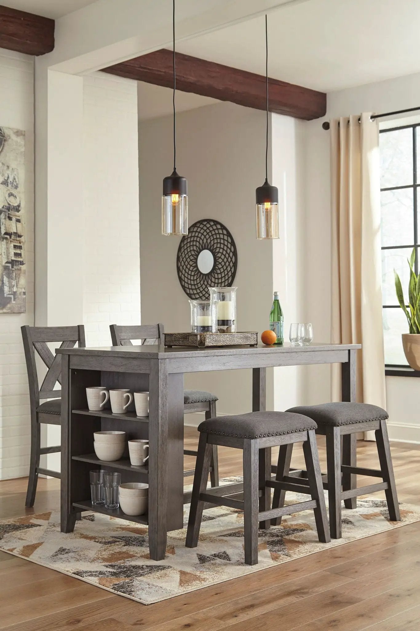 Caitbrook - Rectangular Counter Table Set by Unique Piece Furniture