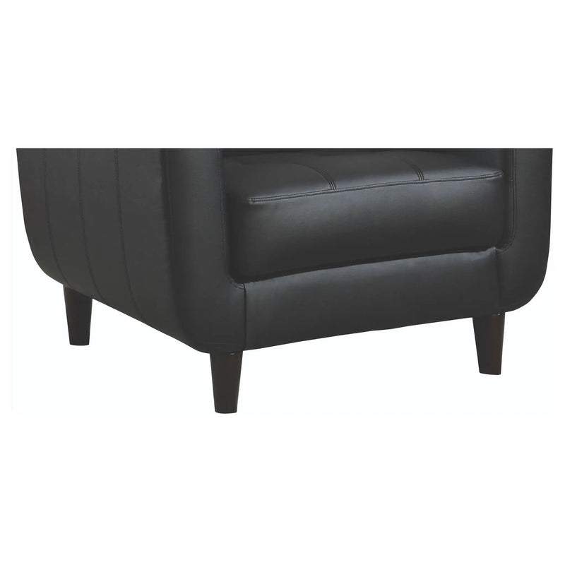 Track Arm Accent Chair With Tufted Upholstery - Black by HouseOfZazla