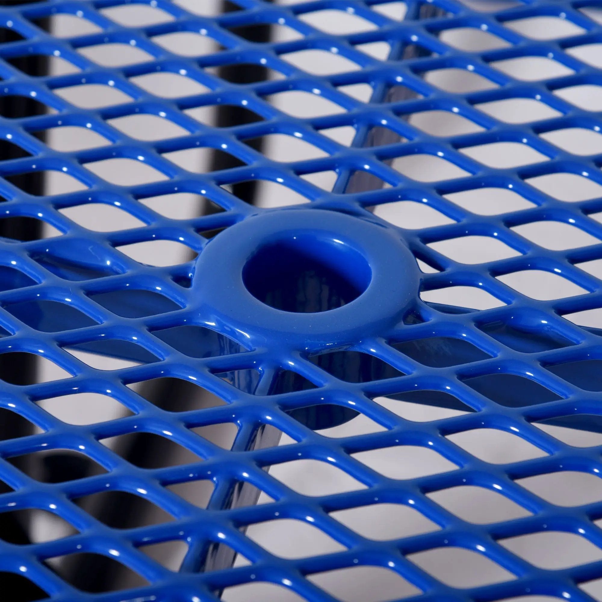 Square Outdoor Steel Picnic Table, With Umbrella Pole by Unique Piece Furniture