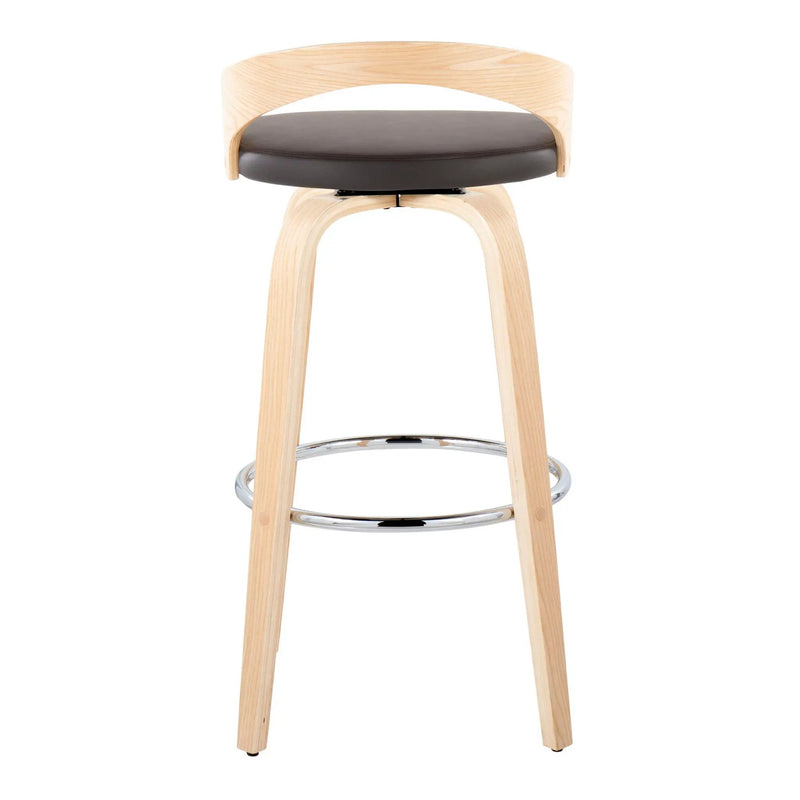 Grotto - Contemporary Fixed-Height Barstool With Swivel With Round Footrest (Set of 2) by Unique Piece Furniture