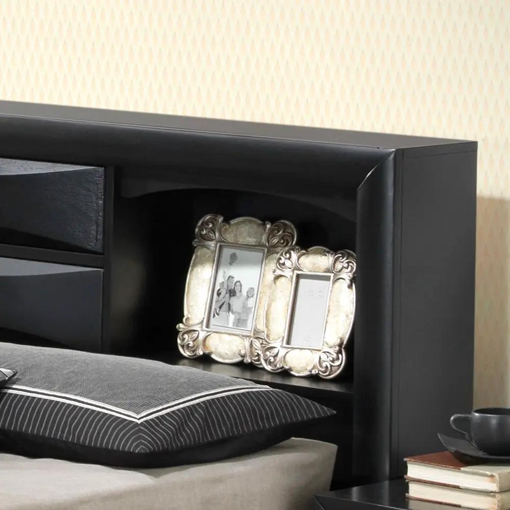 Modern Design Storage Bed With Bookcase Headboard by Unique Piece Furniture
