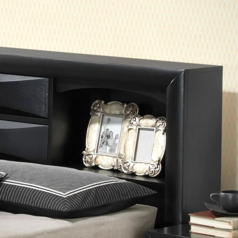 Modern Design Storage Bed With Bookcase Headboard by Unique Piece Furniture