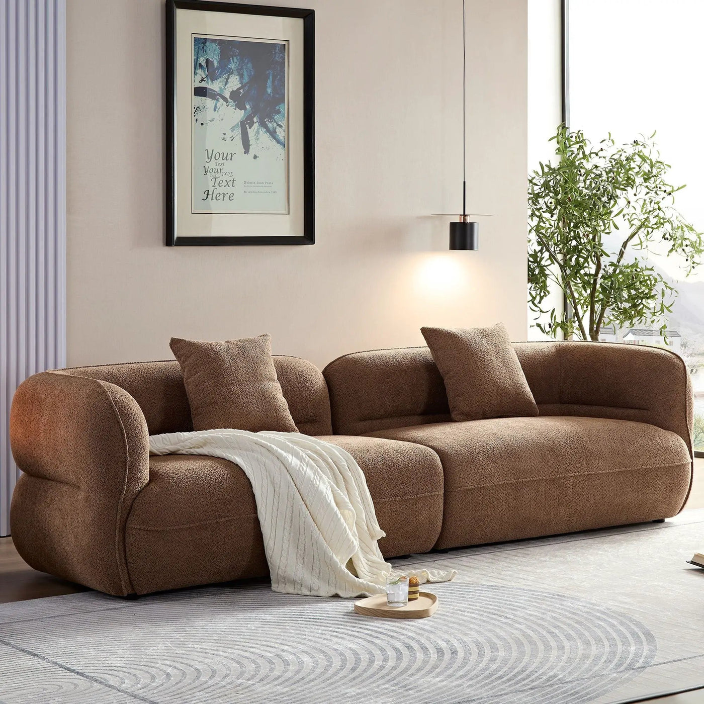 Sectional Sofa With Durable Fabric, Solid Wood Frame, And High Density Sponge Fill by Unique Piece Furniture