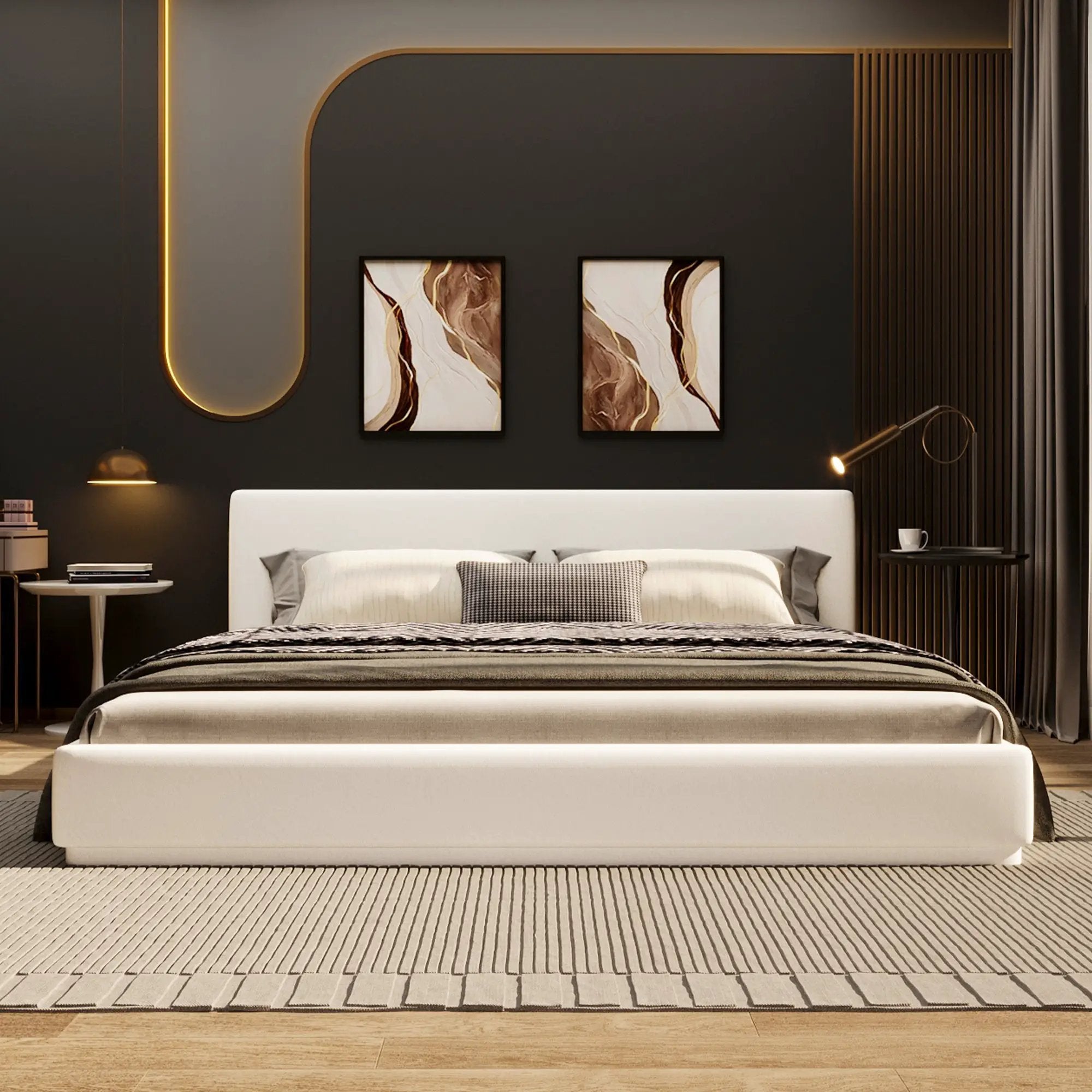 Soft and Comfortable Upholstered King Size Bed by HouseOfZazla