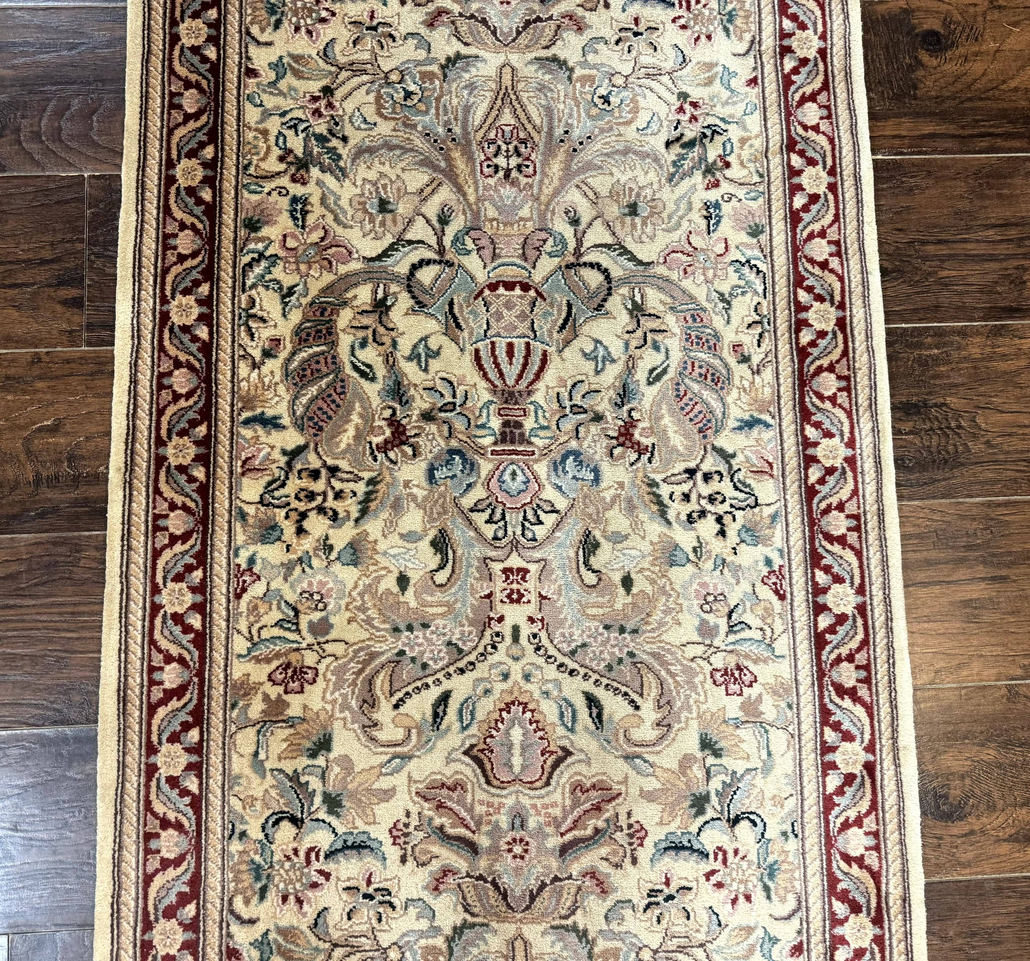 Pakistani Runner Rug 2.8 x 14, Pak Persian Hallway Rug, Cream Color by Jewel Rugs