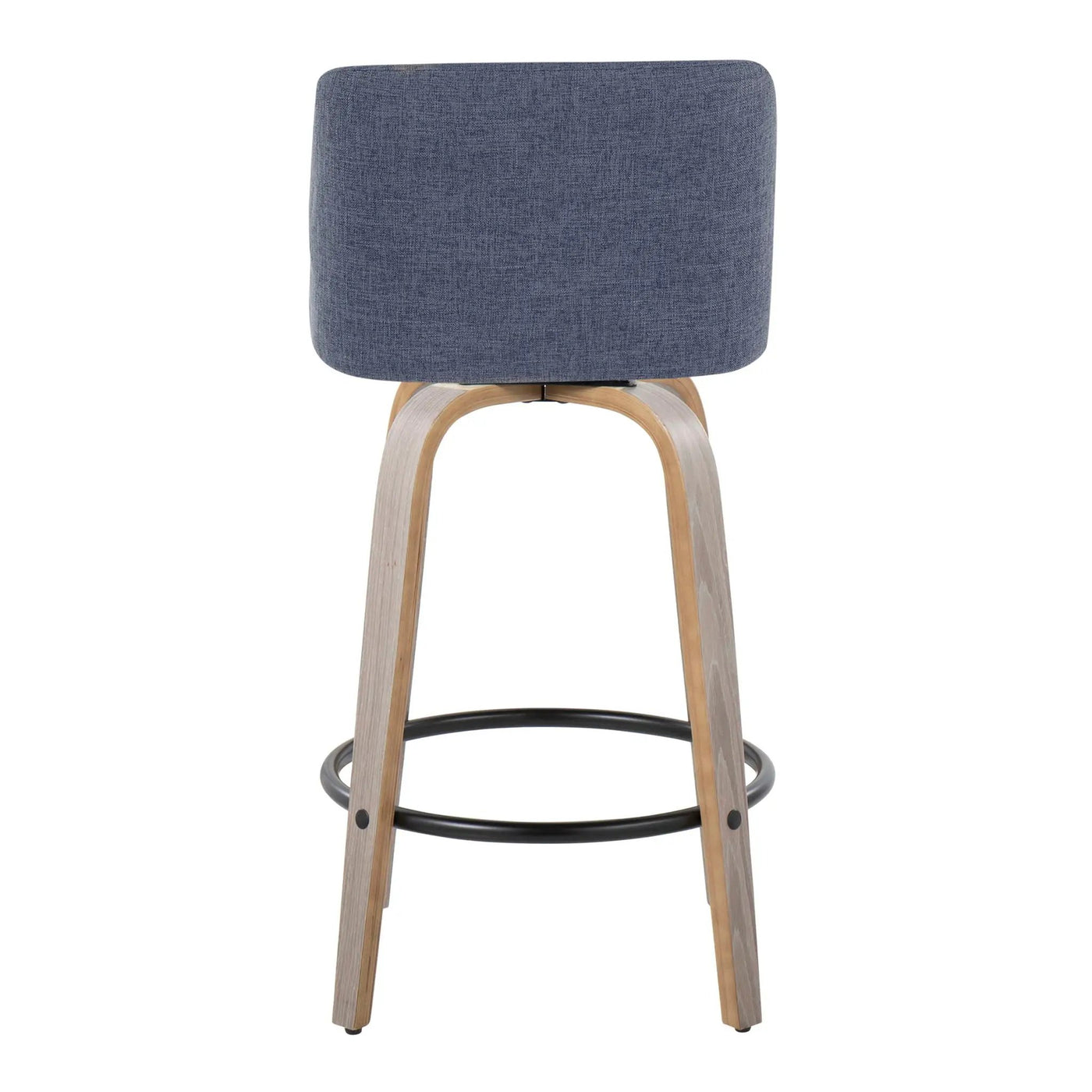 Toriano - Contemporary Fixed Height Counter Stool With Swivel & Round Footrest (Set of 2) by HouseOfZazla