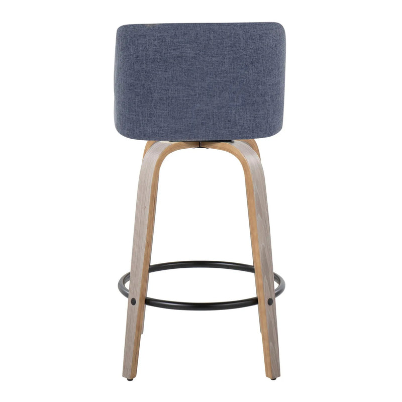 Toriano - Contemporary Fixed Height Counter Stool With Swivel & Round Footrest (Set of 2) by Unique Piece Furniture