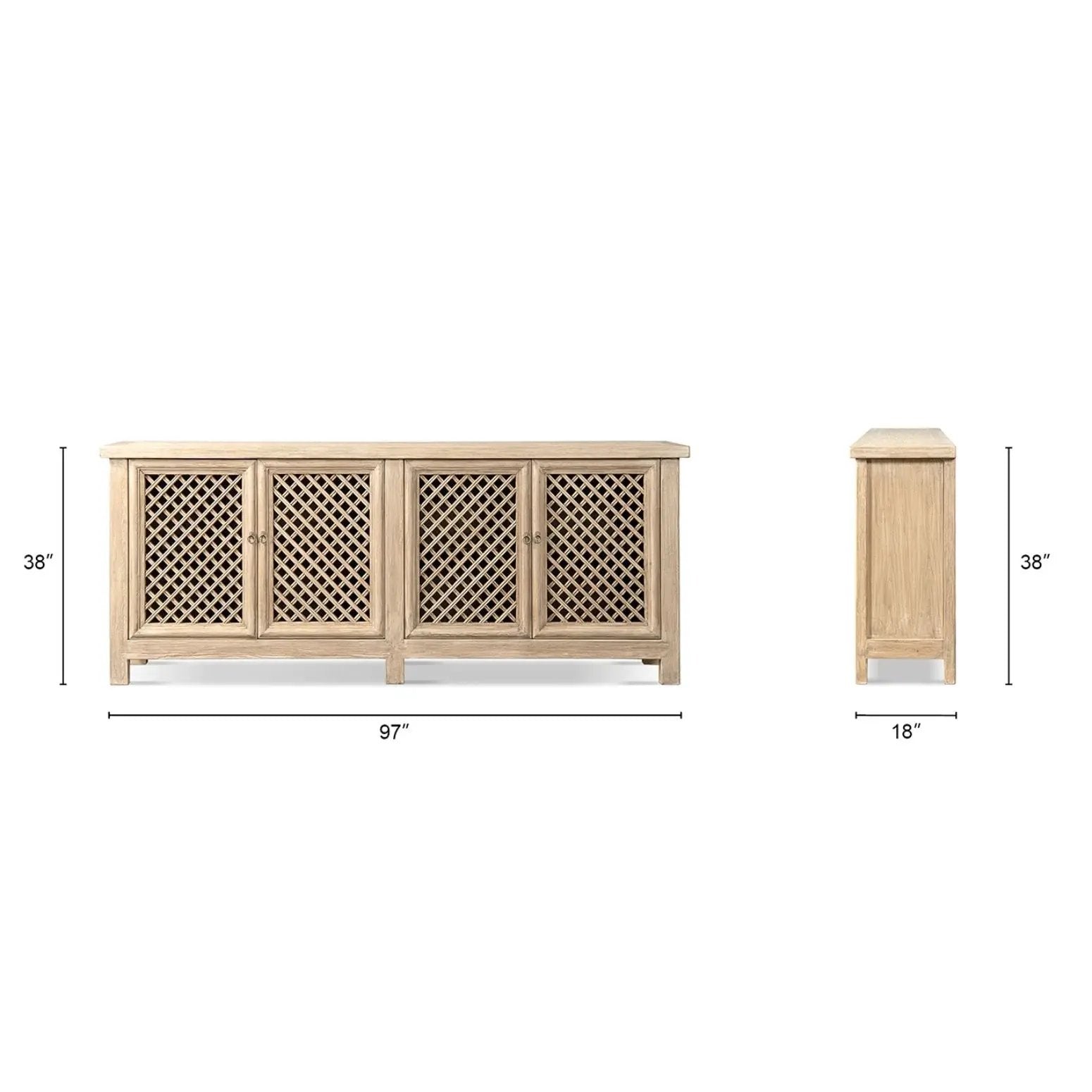 Arden - 4 Door Sideboard - Natural by HouseOfZazla