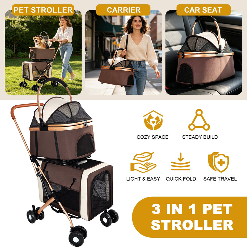 Double Pet Stroller for Dogs and Cats by HouseOfZazla