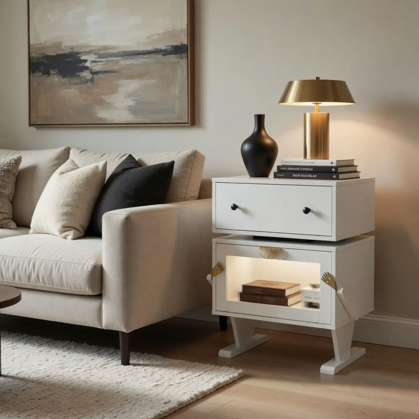 Robot LED Nightstand With 360° Rotating Drawer by HouseOfZazla