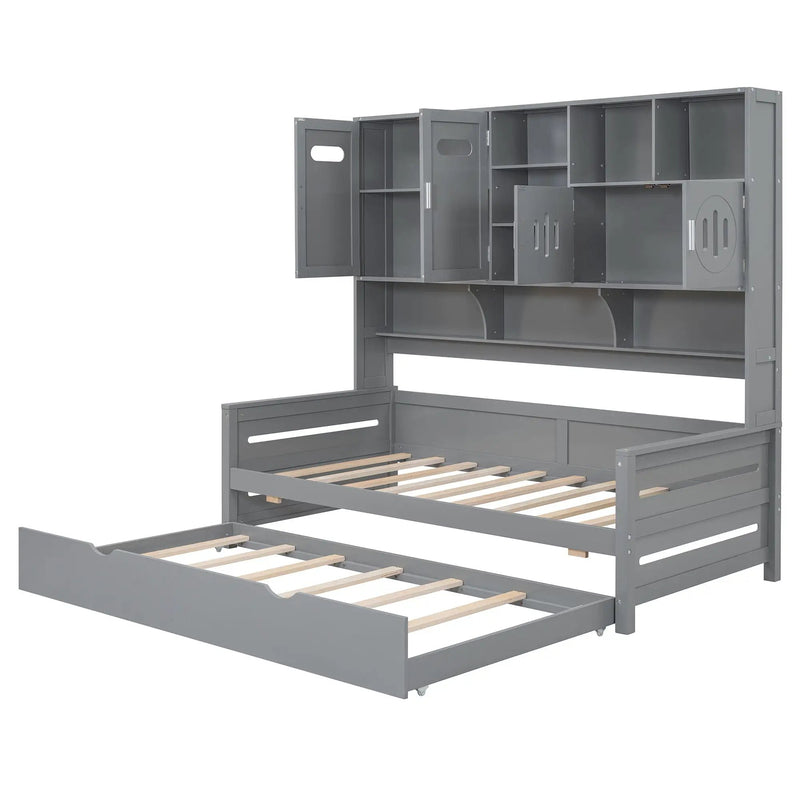 Daybed With All-In-One Cabinet And Shelf by HouseOfZazla
