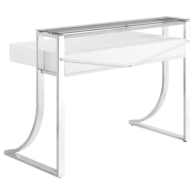 Gemma 48-inch 2-drawer Writing Desk White High Gloss by Unique Piece Furniture